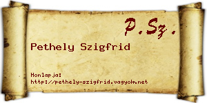 Pethely Szigfrid névjegykártya